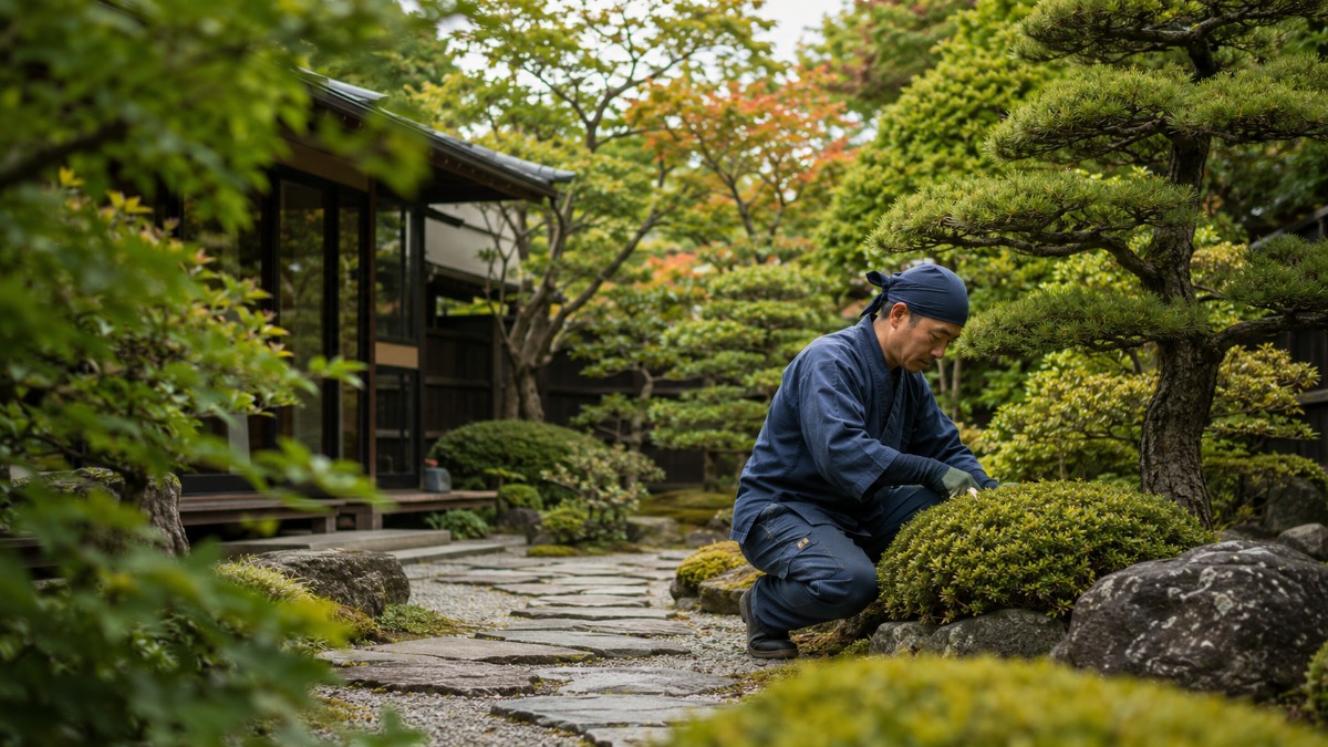 庭木が伸びて暗い印象