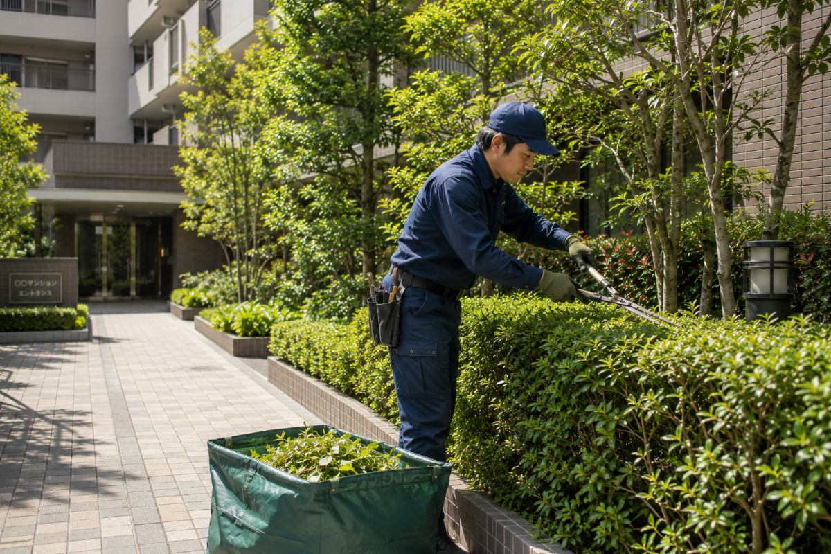 マンション・集合住宅の植栽を、きれいに管理します。の写真